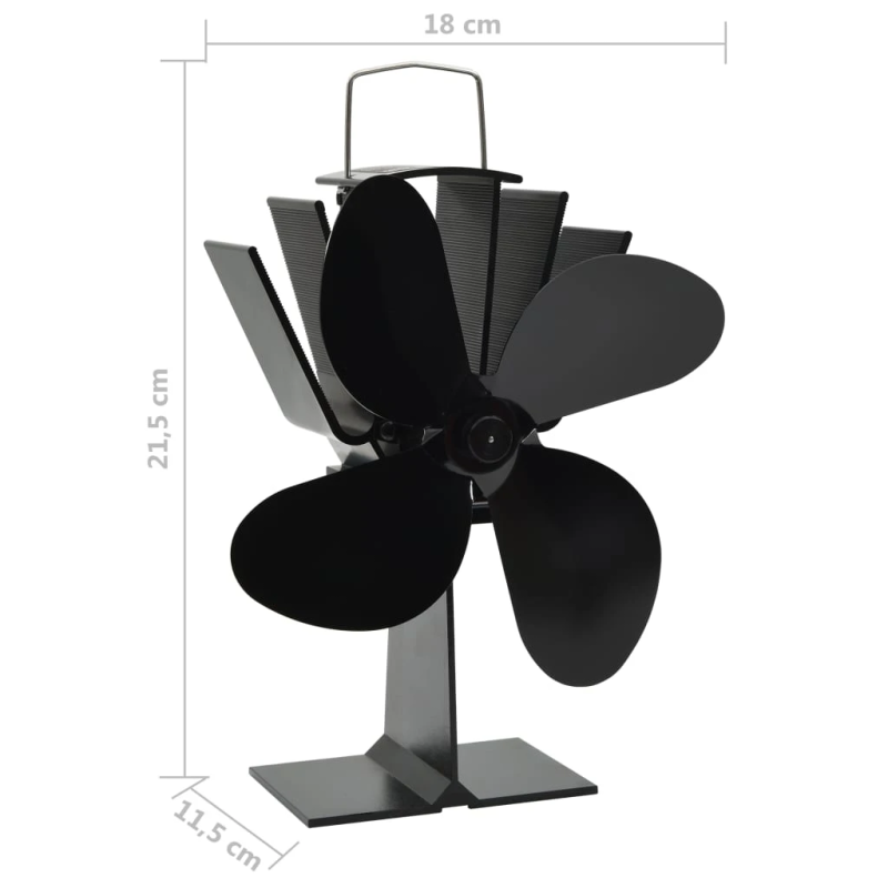 vidaXL karstuma izplūdes ventilators, 4 lāpstiņas, melns