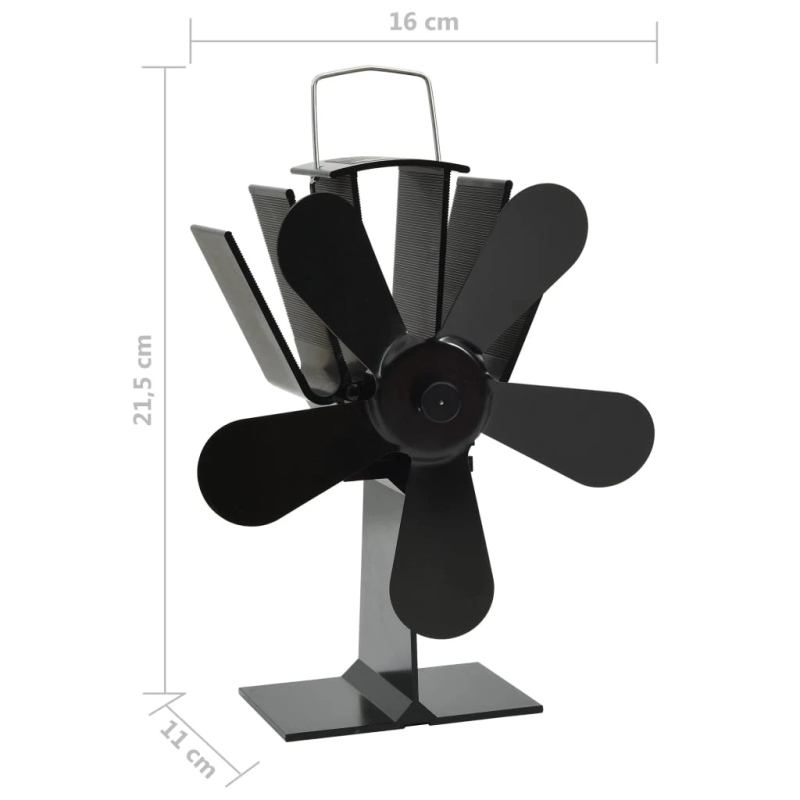 vidaXL karstuma izplūdes ventilators, 5 lāpstiņas, melns
