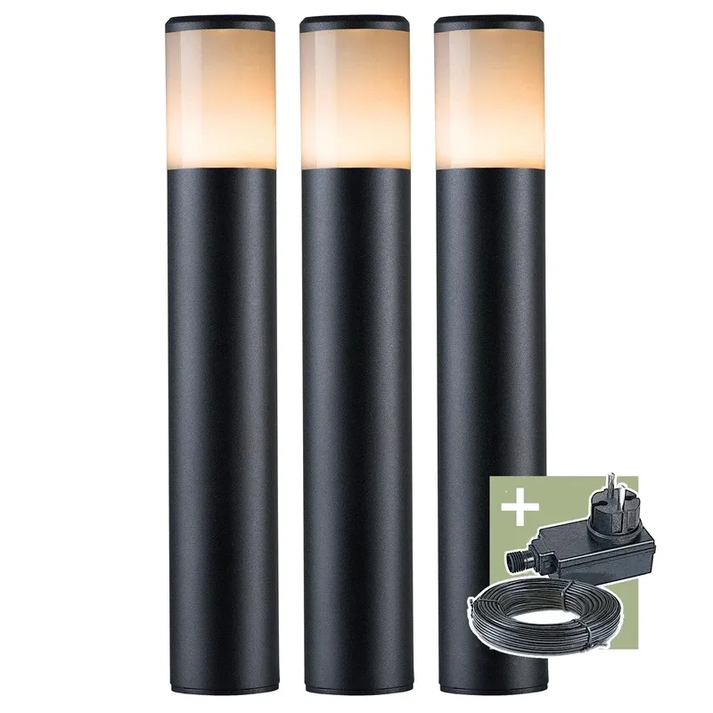 Savienojams āra apgaismojums Ludeco Ivan PL1033, 1W, LED, IP44, melna krās., 5.6 cm x 34.8 cm