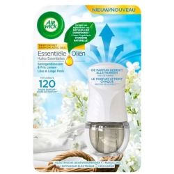 AIR WICK Essential Oils elektriskais gaisa atsvaidzinātājs ar ceriņziedu aromātu 19ml