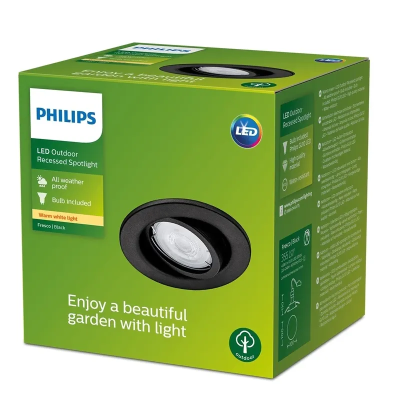 Recessed roof light fresco gu10 ip23 bl