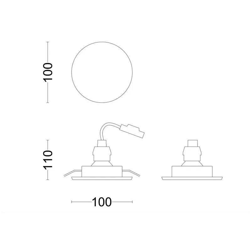 Recessed roof light fresco gu10 ip23 bl