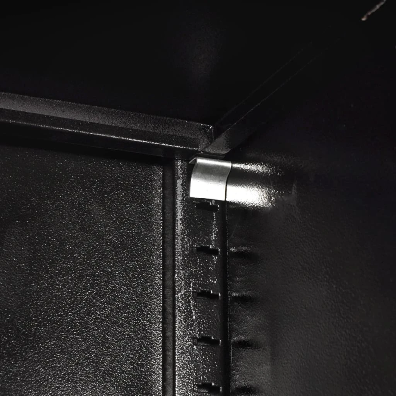 vidaXL instrumentu skapis ar atvilktnēm, 90x40x180 cm, sarkans, melns