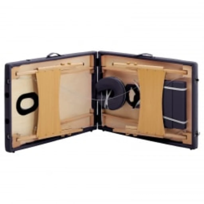 vidaXL saliekams masāžas galds, 2 daļas, koks, violets