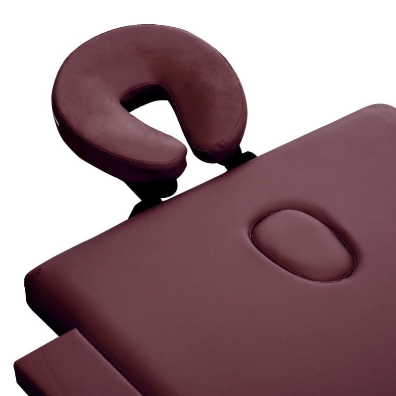 vidaXL saliekams masāžas galds, 2 daļas, alumīnijs, vīna violets