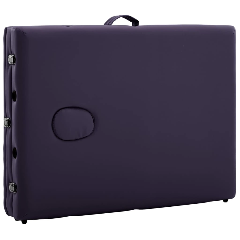 vidaXL saliekams masāžas galds, 3 daļas, alumīnijs, violets