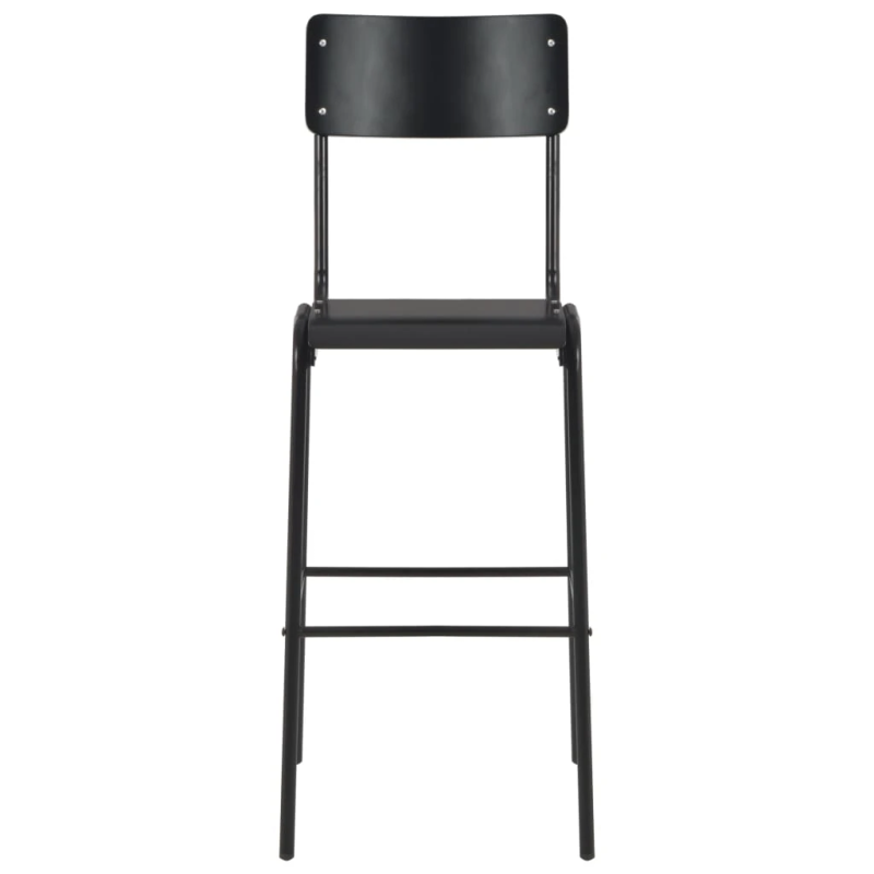 vidaXL bāra krēsli, 6 gab., saplāksnis un tērauds, melni
