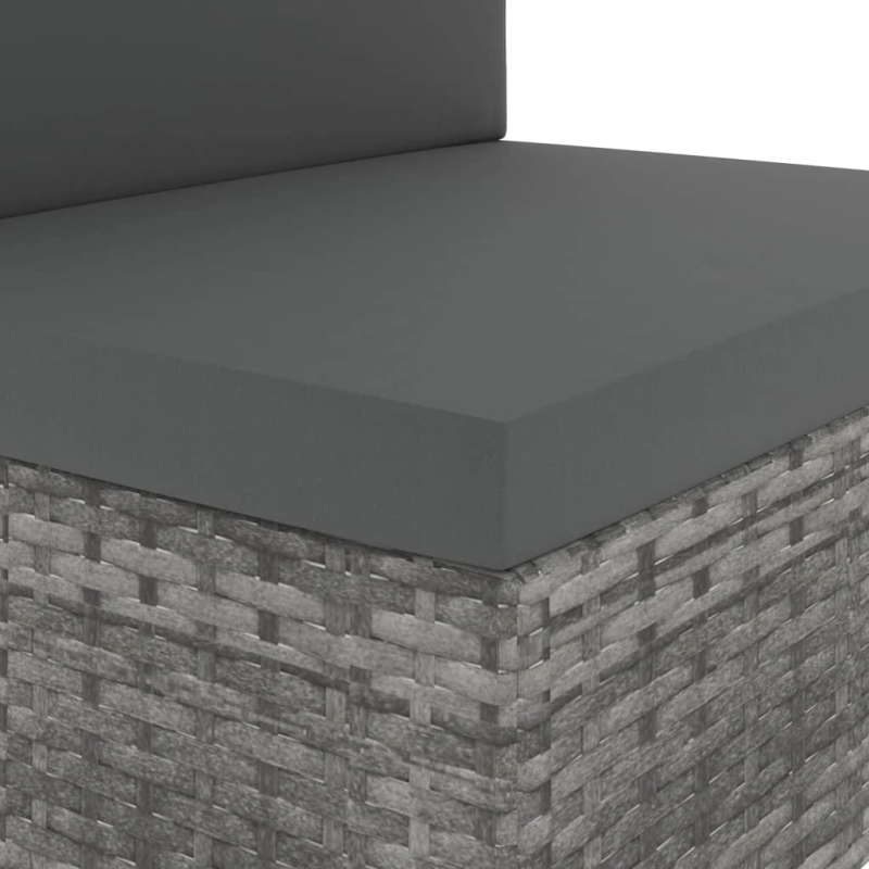 vidaXL 5-daļīgs dārza atpūtas mēbeļu komplekts, PE rotangpalma, pelēka