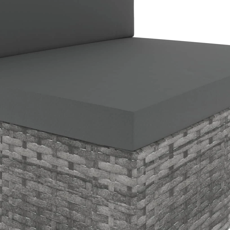 vidaXL 6-daļīgs dārza atpūtas mēbeļu komplekts, PE rotangpalma, pelēks