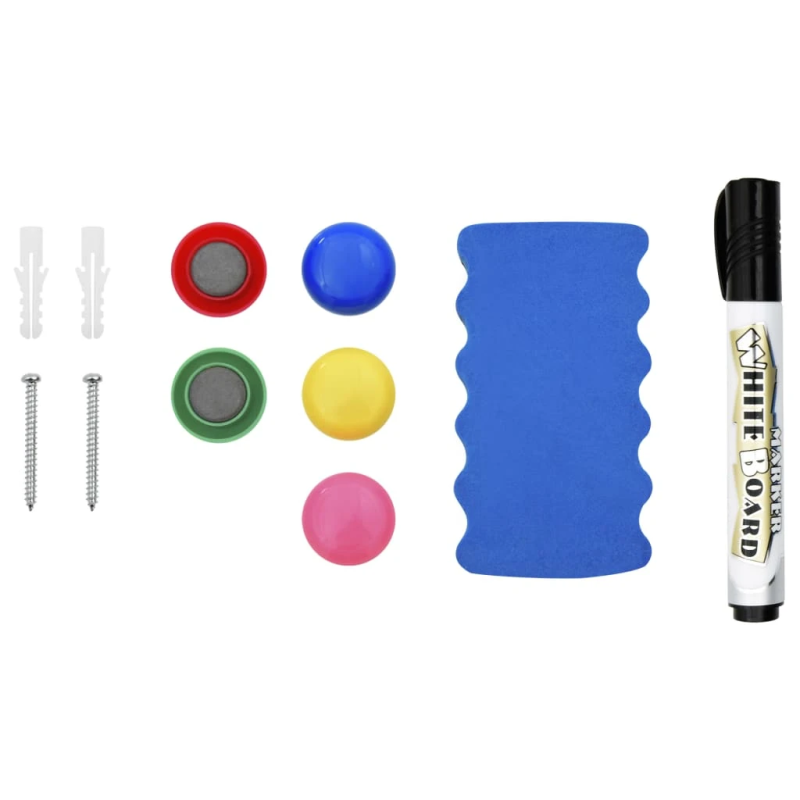 vidaXL magnētiska sausās dzēšanas tāfele, balta, 50x35 cm, tērauds