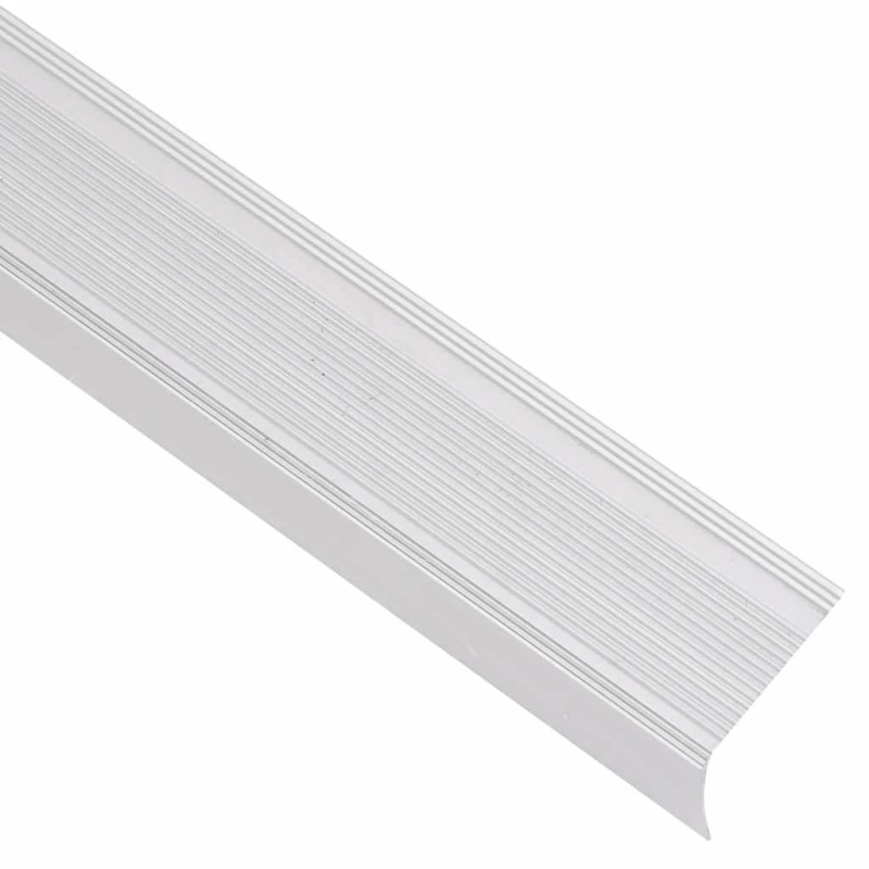 vidaXL kāpņu profili, 5 gb., L forma, 100 cm, sudraba krāsas alumīnijs