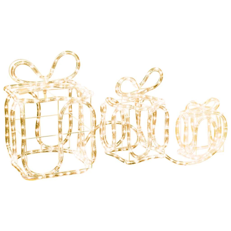 vidaXL Ziemassvētku dekorācija, dāvanu kastes ar 180 LED lampiņām