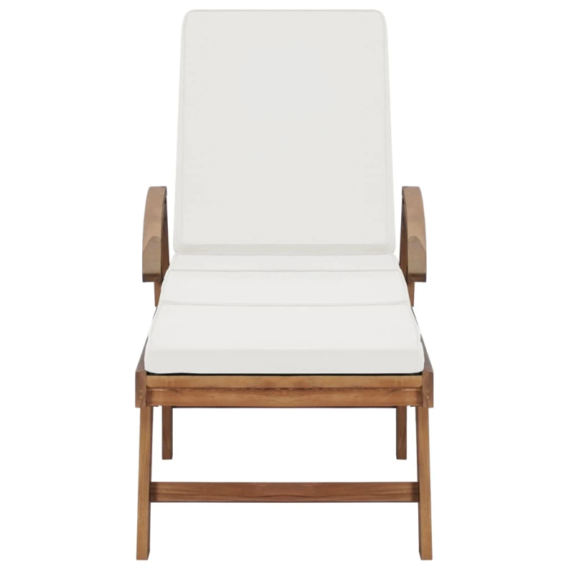 vidaXL sauļošanās zviļņi ar matračiem, 2 gab., masīvs tīkkoks