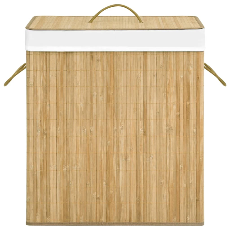 vidaXL veļas grozs ar 2 nodalījumiem, bambuss, 100 L