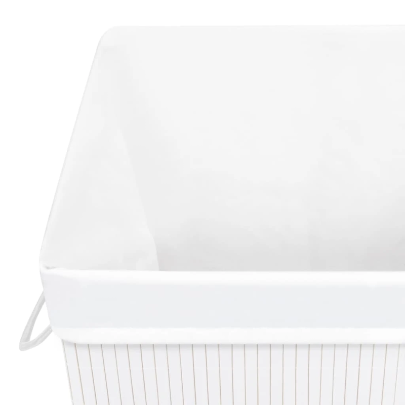 vidaXL veļas grozs ar 1 nodalījumu, bambuss, balts