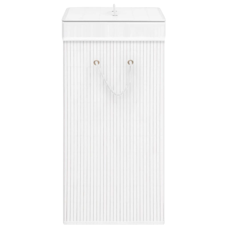 vidaXL veļas grozs ar 1 nodalījumu, bambuss, balts