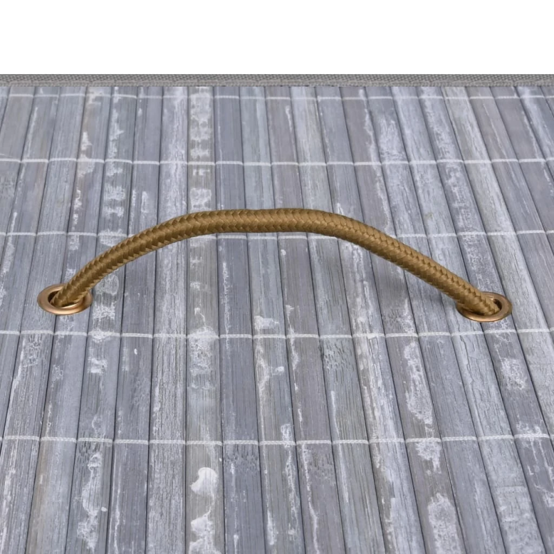 vidaXL veļas grozs ar 1 nodalījumu, bambuss, pelēks