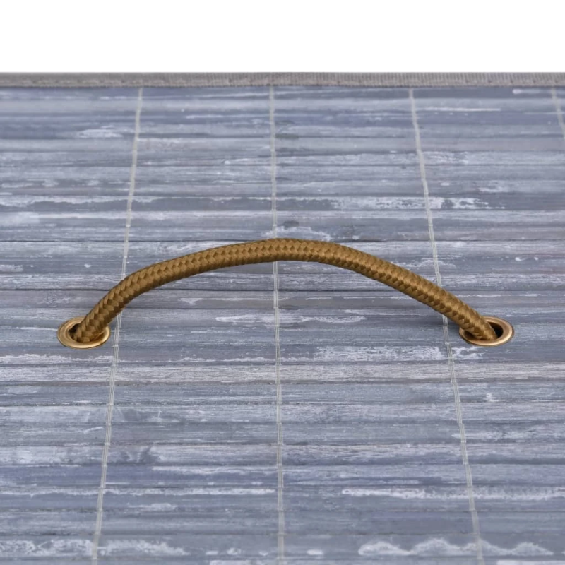 vidaXL veļas grozs ar 1 nodalījumu, bambuss, pelēks, 83 L