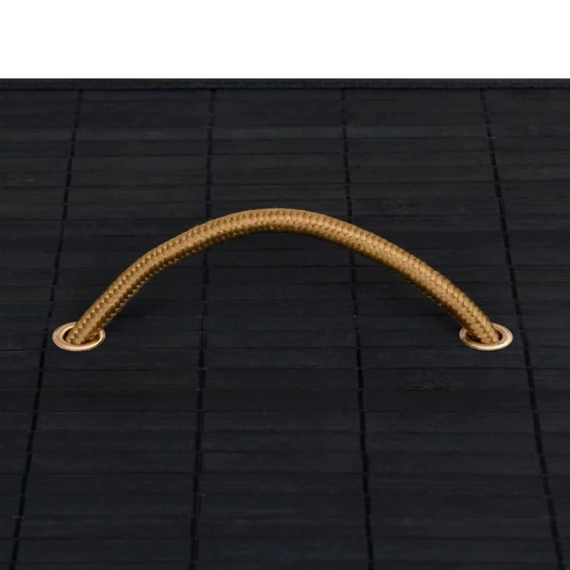 vidaXL veļas grozs ar 1 nodalījumu, bambuss, melns, 83 L