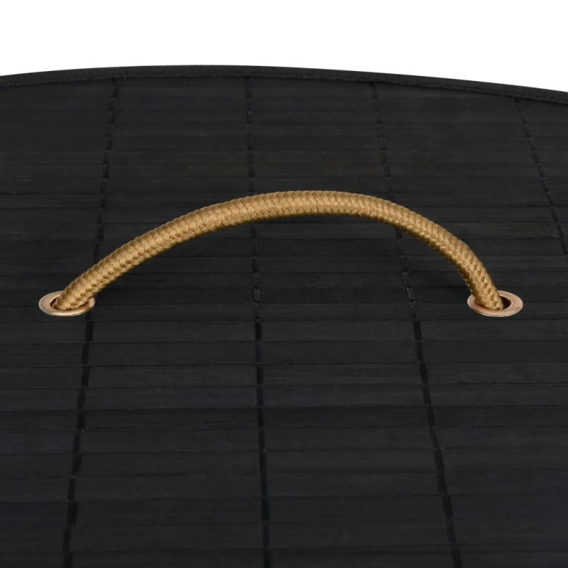 vidaXL stūra veļas grozs, melns, bambuss, 60 L