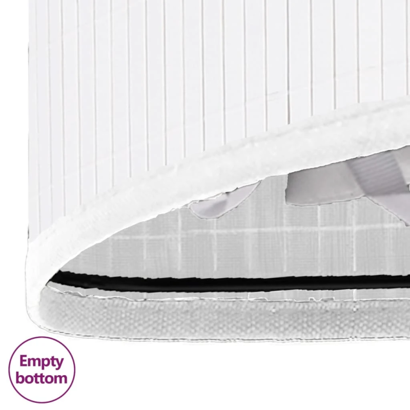 vidaXL stūra veļas grozs, balts, bambuss, 60 L