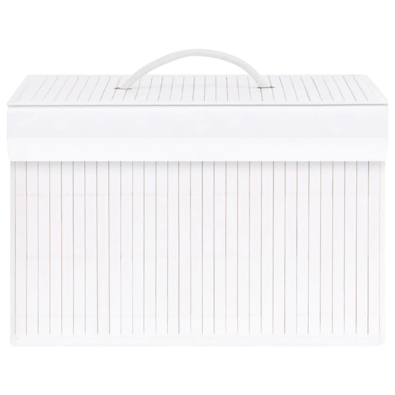 vidaXL uzglabāšanas kastes, 4 gab., baltas, bambuss