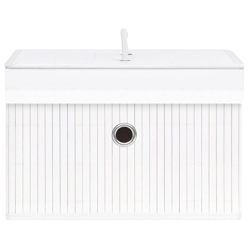 vidaXL uzglabāšanas kastes, 4 gab., baltas, bambuss