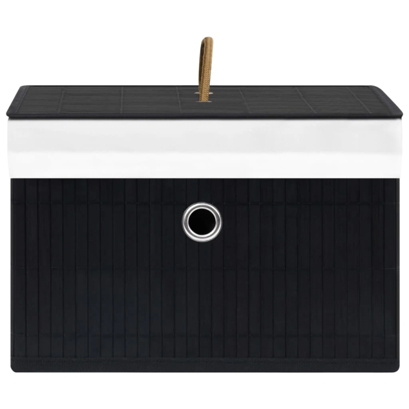 vidaXL uzglabāšanas kastes, 4 gab., melnas, bambuss