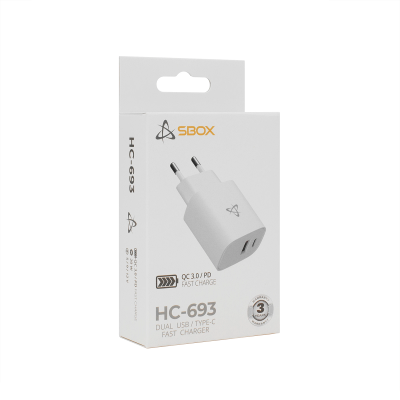 Sbox HC-693 USB Home Charger 20W QC White