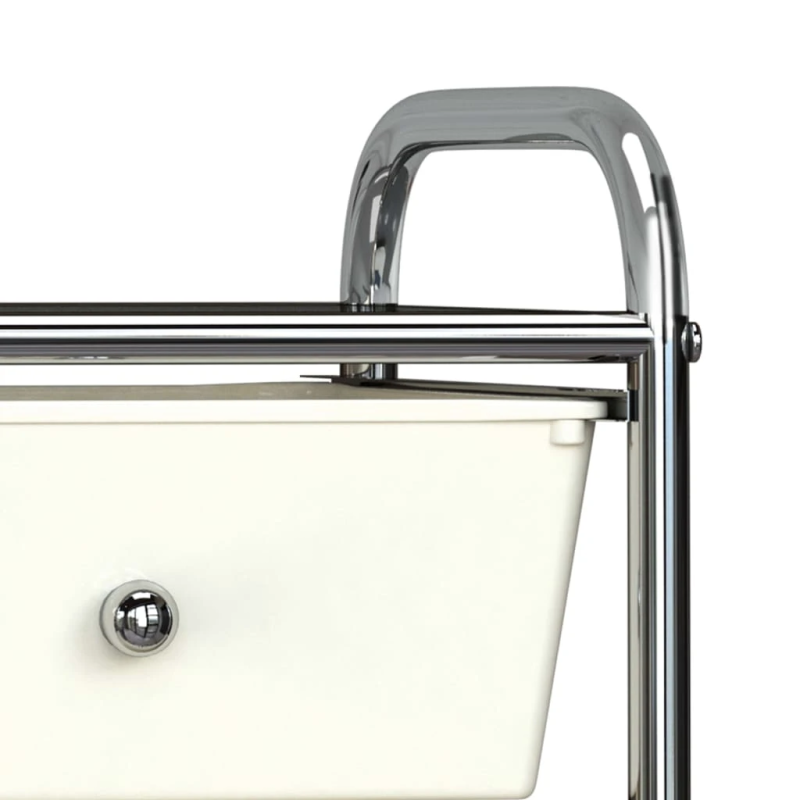 vidaXL uzglabāšanas ratiņi, 4 atvilktnes, balta plastmasa