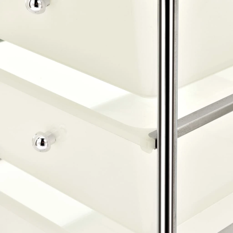 vidaXL uzglabāšanas ratiņi, 4 atvilktnes, balta plastmasa