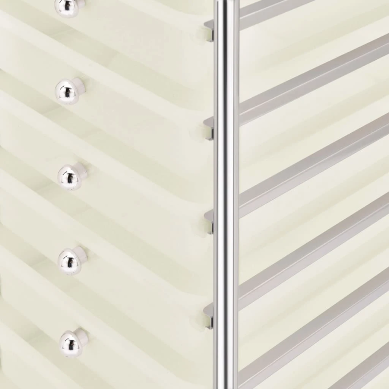 vidaXL uzglabāšanas ratiņi, 10 atvilktnes, balta plastmasa