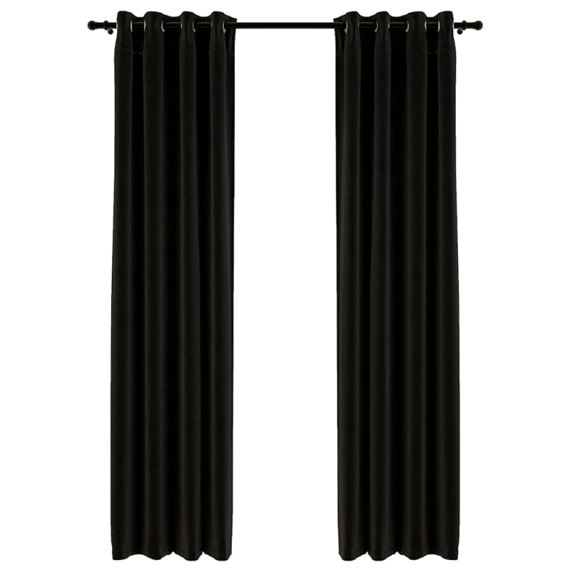 vidaXL biezie aizkari, 2 gab., 140x225 cm, linveida, antracītpelēki