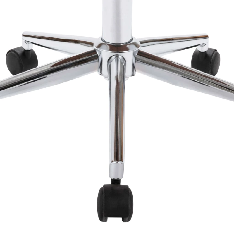 vidaXL biroja krēsls, grozāms, liekts koks un balta mākslīgā āda