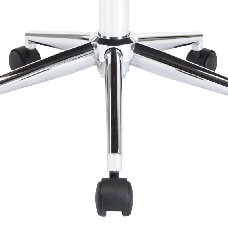 vidaXL biroja krēsls, grozāms, liekts koks, balta mākslīgā āda