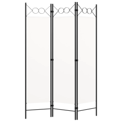 vidaXL 3-paneļu istabas aizslietnis, balts, 120x180 cm