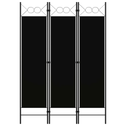 vidaXL 3-paneļu istabas aizslietnis, melns, 120x180 cm