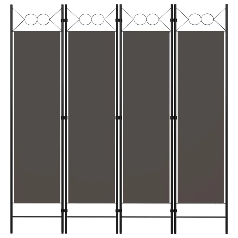 vidaXL 4-paneļu istabas aizslietnis, antracītpelēks, 160x180 cm