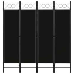 vidaXL 4-paneļu istabas aizslietnis, melns, 160x180 cm