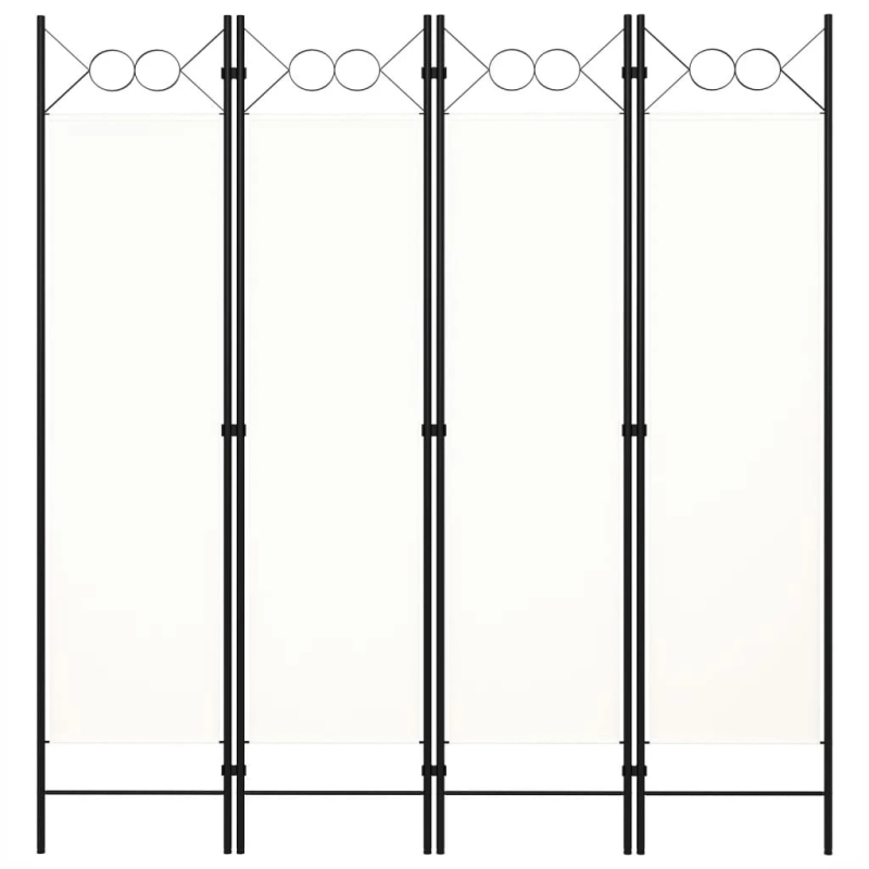 vidaXL 4-paneļu istabas aizslietnis, balts, 160x180 cm