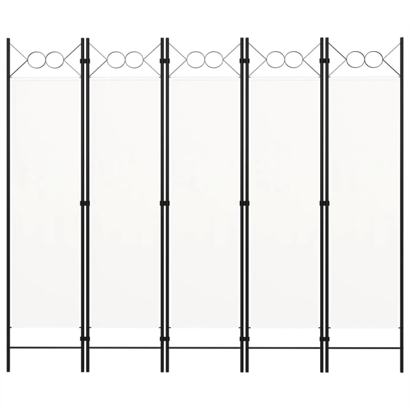 vidaXL 5-paneļu istabas aizslietnis, balts, 200x180 cm