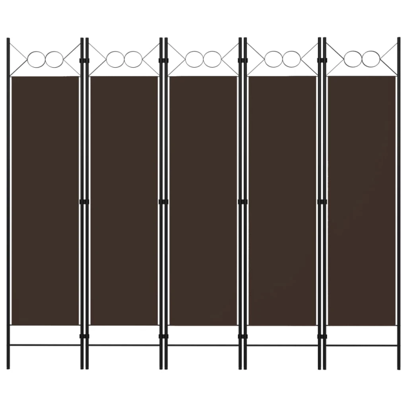 vidaXL 5-paneļu istabas aizslietnis, brūns, 200x180 cm