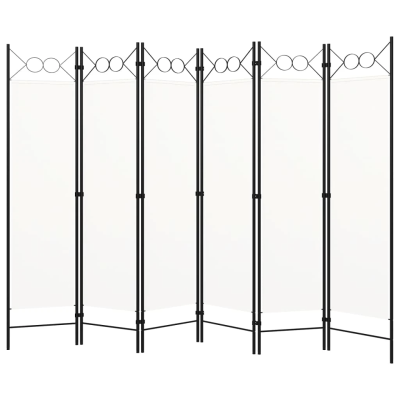 vidaXL 6-paneļu istabas aizslietnis, balts, 240x180 cm