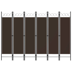 vidaXL 6-paneļu istabas aizslietnis, brūns, 240x180 cm