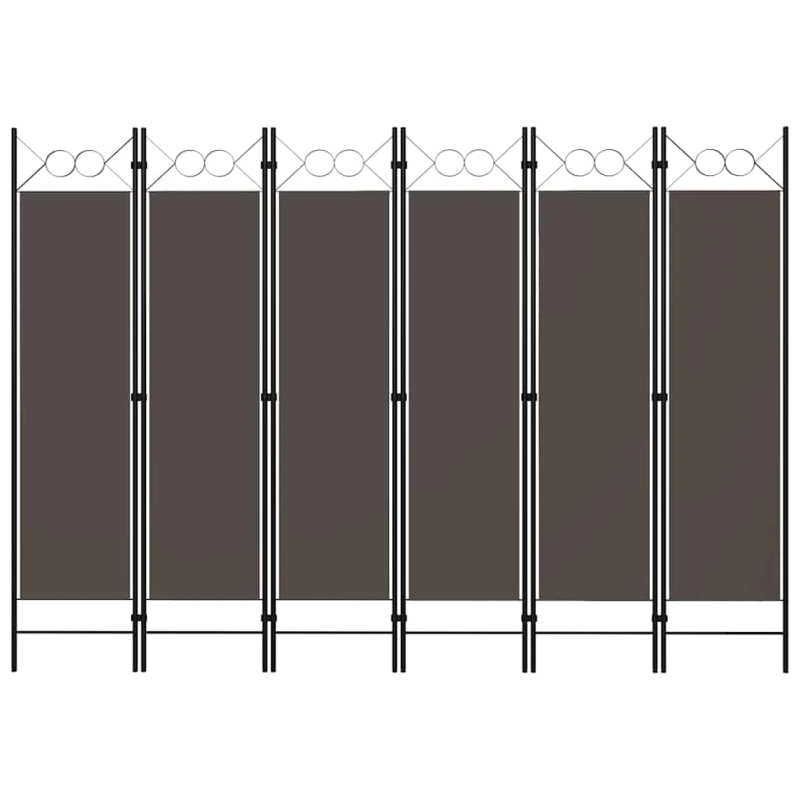 vidaXL 6-paneļu istabas aizslietnis, antracītpelēks, 240x180 cm