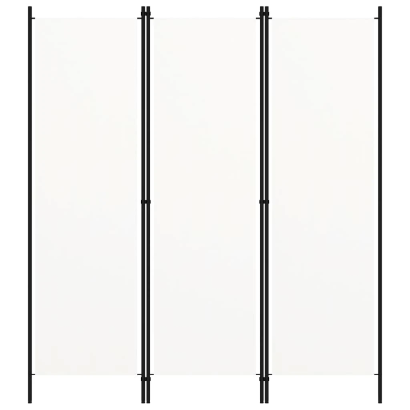 vidaXL 3-paneļu istabas aizslietnis, balts, 150x180 cm