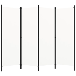 vidaXL 4-paneļu istabas aizslietnis, balts, 200x180 cm