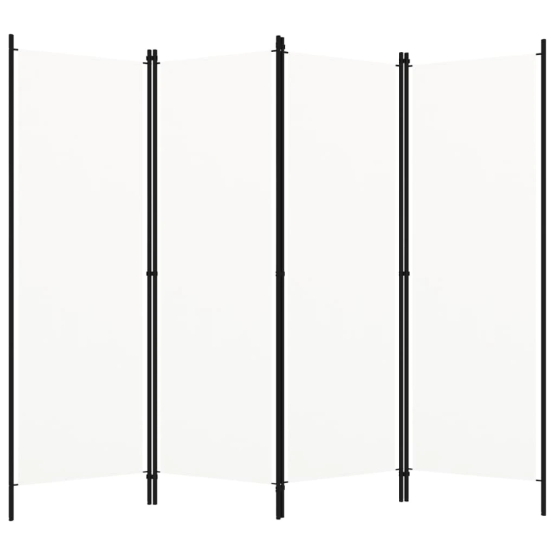 vidaXL 4-paneļu istabas aizslietnis, balts, 200x180 cm