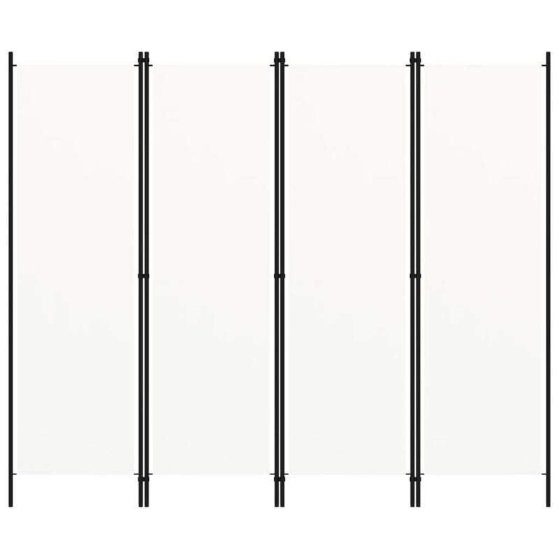 vidaXL 4-paneļu istabas aizslietnis, balts, 200x180 cm
