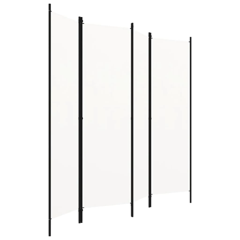 vidaXL 4-paneļu istabas aizslietnis, balts, 200x180 cm